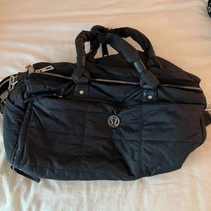 Lululemon Athletica Black Puffer Duffle or Workout Bag